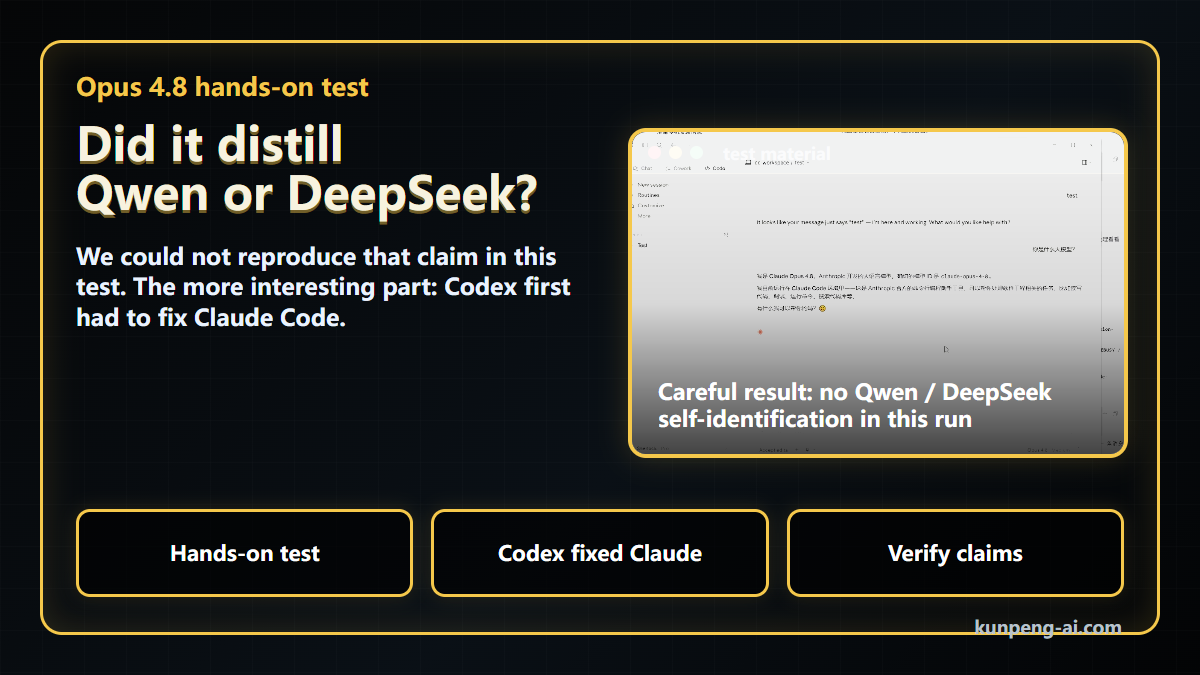 Did Opus 4.8 distill Qwen or DeepSeek? We could not reproduce it